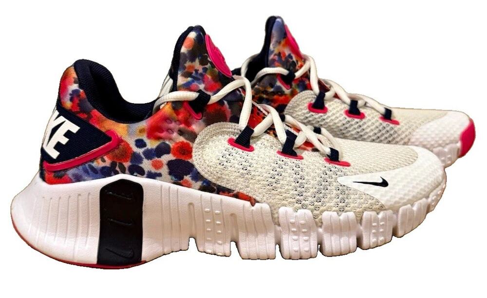 Nike Free Metcon 4 Paint Smudge Women’s 9.5 White Pink Training Shoes CZ0596-101